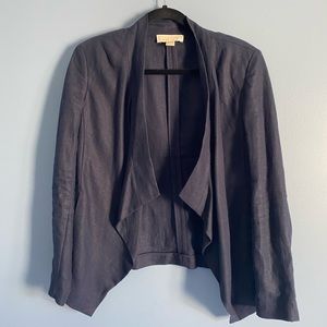 Michael Kors Navy Linen Open Blazer